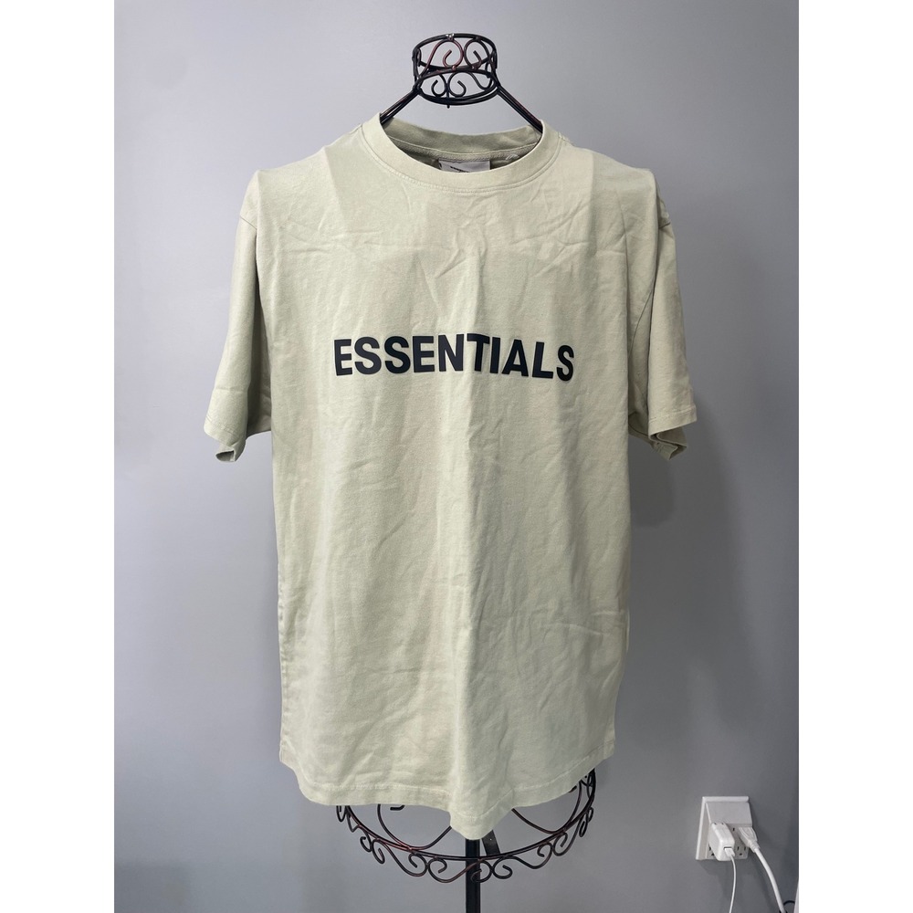 Fear of God Essentials T-Shirt Sage Green Logo Mens Small Streetwear Tee